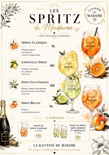 Notre carte des boissons