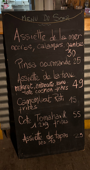 Notre menu